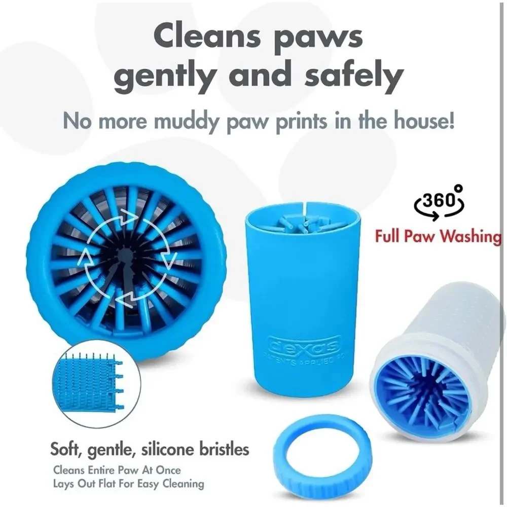 Dexas MudBuster Portable Dog Paw Washer/ Paw Cleaner Blue Medium